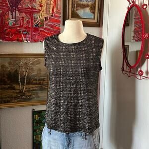 george gold sparkly black tank top